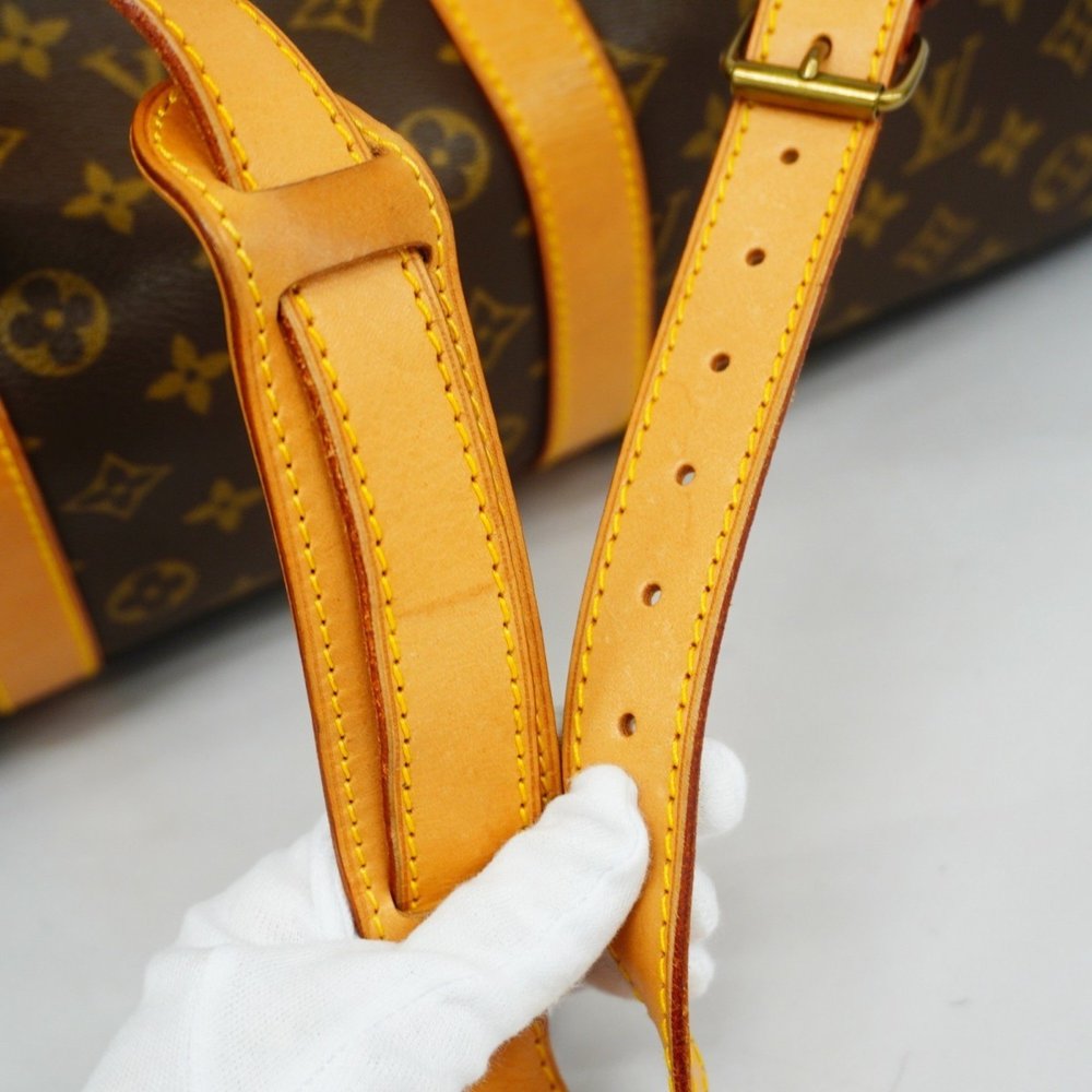 Louis Vuitton Boston Bag Monogram Keepall Bandouliere 55 M41414 Brown Men's W... - Picture 14 of 16